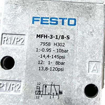 Originalfabrik FESTO Magnetventil MFH-3-1/8S Serie 0692 Aluminium und Kupfer hellgrau für Offsetdruckmaschine