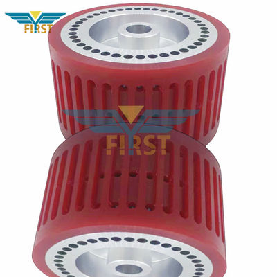 Rotfarbiges Saugrad 124*70mm Polyurethan-Druckteile für Klappmaschine